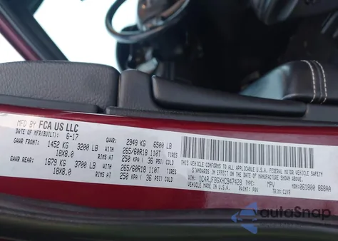 2017 Jeep Grand Cherokee Limited 4X4 from USA, damaged, VIN 1C4RJFBGXHC947428